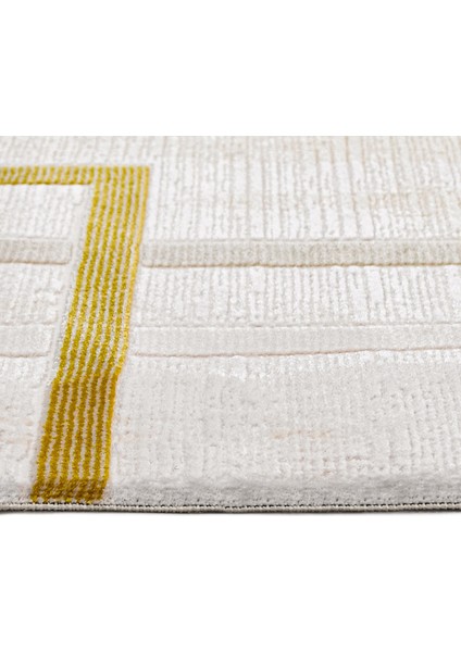 Nadia Geometrik Krem Akrilik Dikdörtgen Modern Desenli Akrilik Hav Vermeyen Leke Tutmayan Kolay Temizlenen Yumuşak Makine Salon Yolluk Mutfak Halı modelleri