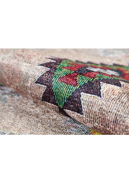 Ludhiana Kırmızı Modern Etnik Desenli Makinada Yıkanabilir Hav Toz Vermez Leke Tutmayan Kaymaz Taban Dijital Makine Baskı Salon Yolluk Mutfak Halı modelleri