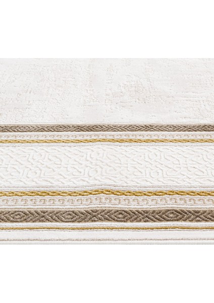 Jesmina Çerçeveli Bej Akrilik Dikdörtgen Modern Desenli Akrilik Hav Vermeyen Leke Tutmayan Kolay Temizlenen Yumuşak Makine Salon Yolluk Mutfak Halı modelleri