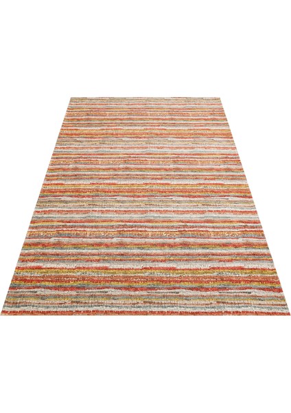 Koflach Kiremit Çizgili Etnik Modern Desenli Akrilik Hav Vermeyen Leke Tutmayan Kolay Temizlenen Yumuşak Makine Salon Yolluk Mutfak Halı modelleri