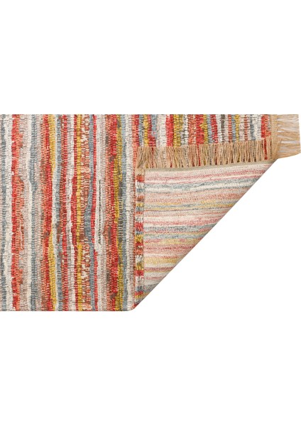 Koflach Kiremit Çizgili Etnik Modern Desenli Akrilik Hav Vermeyen Leke Tutmayan Kolay Temizlenen Yumuşak Makine Salon Yolluk Mutfak Halı fırsatları