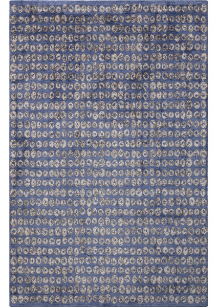 Modern Lacivert Viskon Dikdörtgen Modern Desenli Akrilik Hav Vermeyen Leke Tutmayan Kolay Temizlenen Yumuşak Makine Salon Yolluk Mutfak Halı