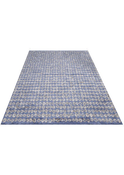 Modern Lacivert Viskon Dikdörtgen Modern Desenli Akrilik Hav Vermeyen Leke Tutmayan Kolay Temizlenen Yumuşak Makine Salon Yolluk Mutfak Halı indirimleri