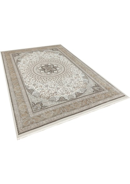 Pravalika Çerçeveli Bej Viskon Dikdörtgen Modern Desenli Akrilik Hav Vermeyen Leke Tutmayan Kolay Temizlenen Yumuşak Makine Salon Yolluk Mutfak Halı fırsatları