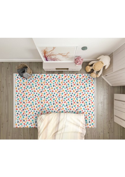 Figürlü Beyaz Pamuk Dikdörtgen Modern Desenli Pamuk Makinada Yıkanabilir Hav Toz Vermez Leke Tutmayan Kaymaz Taban Dijital Makine Baskı Salon Yolluk Mutfak Halı modelleri