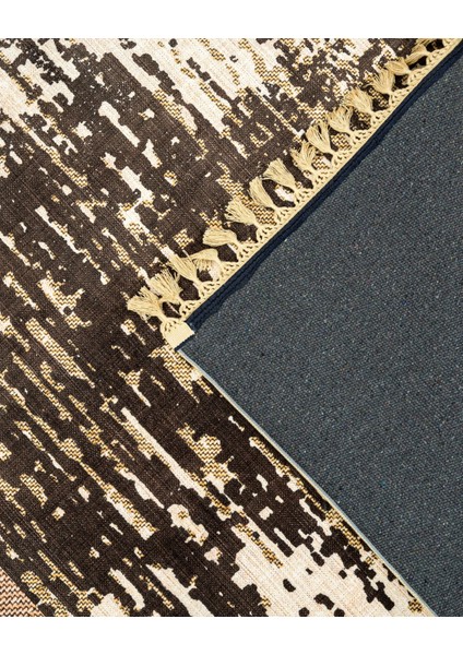 Prema Kahverengi Modern Etnik Desenli Bambu Makinada Yıkanabilir Hav Toz Vermez Leke Tutmayan Kaymaz Taban Dijital Makine Baskı Salon Yolluk Mutfak Halı fırsatları