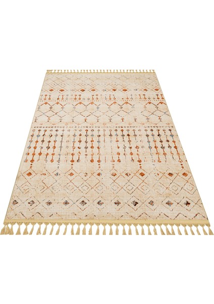 Pranav Lacivert Modern Etnik Desenli Bambu Makinada Yıkanabilir Hav Toz Vermez Leke Tutmayan Kaymaz Taban Dijital Makine Baskı Salon Yolluk Mutfak Halı fiyatları