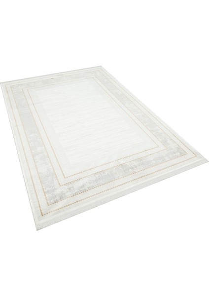 Xenia Gold Çerçeveli Etnik Modern Desenli Viskon Hav Vermeyen Leke Tutmayan Kolay Temizlenen Yumuşak Makine Salon Yolluk Mutfak Halı modelleri