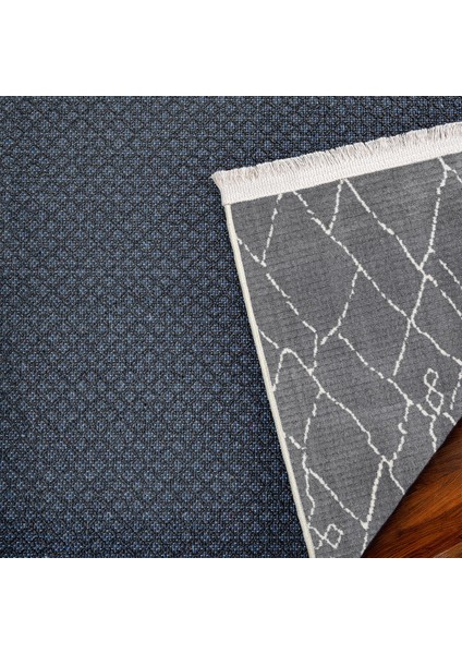 Geometrik Gri Pamuk Dikdörtgen Modern Desenli Pamuk Makinada Yıkanabilir Hav Toz Vermez Leke Tutmayan Kaymaz Taban Dijital Makine Baskı Salon Yolluk Mutfak Halı indirimleri