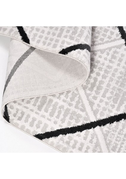 Lilith Gri Geometrik Etnik Modern Desenli Akrilik Hav Vermeyen Leke Tutmayan Kolay Temizlenen Yumuşak Makine Salon Yolluk Mutfak Halı fiyatları