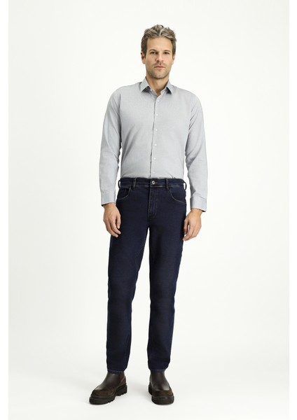 Uzun Kol Slim Fit Dar Kesim Desenli Pamuk Klasik Gömlek