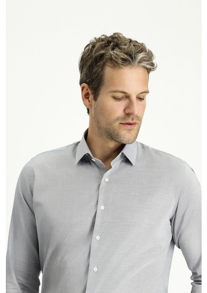Uzun Kol Slim Fit Dar Kesim Desenli Pamuk Klasik Gömlek modelleri