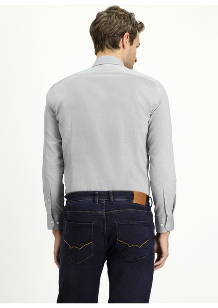 Uzun Kol Slim Fit Dar Kesim Desenli Pamuk Klasik Gömlek fırsatları