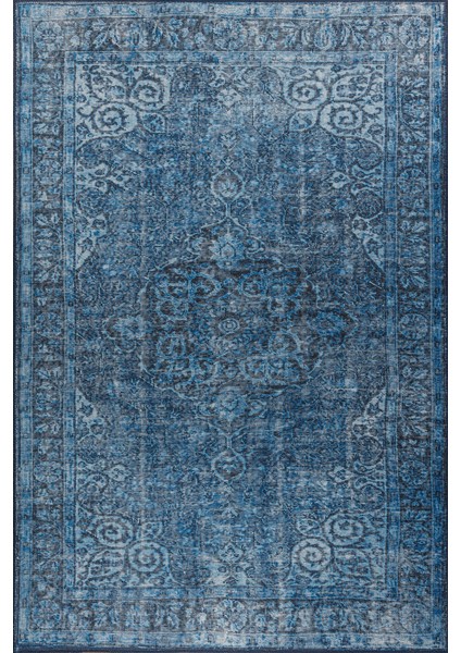 Elafonissi Eskitme Mavi Polyester Dikdörtgen Modern Desenli Pamuk Makinada Yıkanabilir Hav Toz Vermez Leke Tutmayan Kaymaz Taban Dijital Makine Baskı Salon Yolluk Mutfak Halı fiyatları