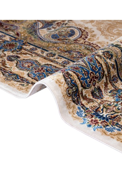 Klasik Mavi Viskon Dikdörtgen Modern Desenli Akrilik Hav Vermeyen Leke Tutmayan Kolay Temizlenen Yumuşak Makine Salon Yolluk Mutfak Halı modelleri