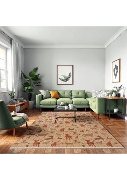 Figürlü Kahverengi Pamuk Dikdörtgen Modern Desenli Pamuk Makinada Yıkanabilir Hav Toz Vermez Leke Tutmayan Kaymaz Taban Dijital Makine Baskı Salon Yolluk Mutfak Halı modelleri