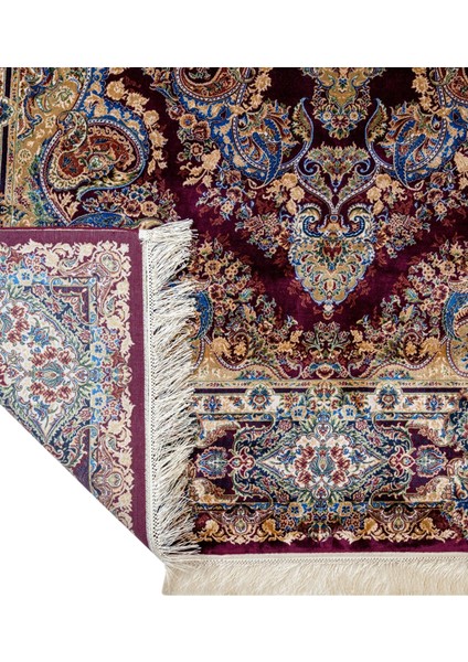 Klasik Bordo Viskon Dikdörtgen Modern Desenli Akrilik Hav Vermeyen Leke Tutmayan Kolay Temizlenen Yumuşak Makine Salon Yolluk Mutfak Halı fırsatları