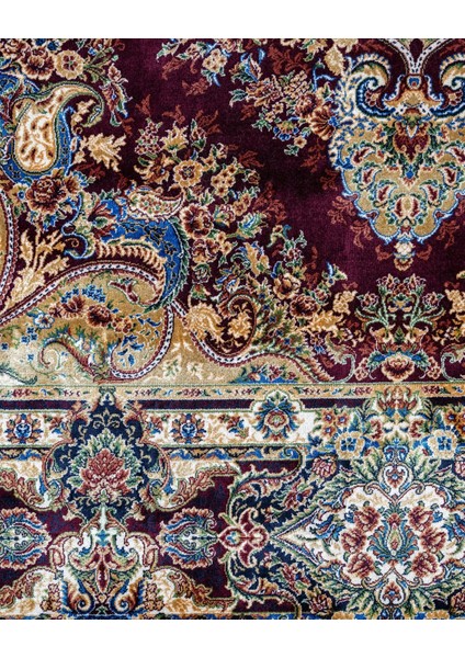 Klasik Bordo Viskon Dikdörtgen Modern Desenli Akrilik Hav Vermeyen Leke Tutmayan Kolay Temizlenen Yumuşak Makine Salon Yolluk Mutfak Halı indirimleri