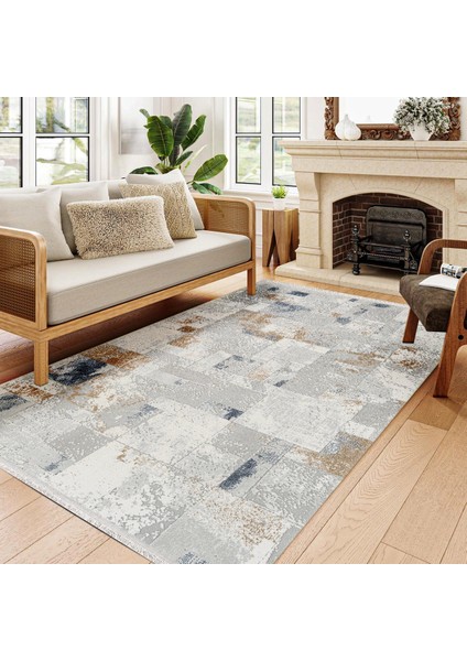 Geometrik Krem Pamuk Dikdörtgen Modern Desenli Pamuk Makinada Yıkanabilir Hav Toz Vermez Leke Tutmayan Kaymaz Taban Dijital Makine Baskı Salon Yolluk Mutfak Halı fiyatları