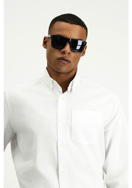 Uzun Kol Regular Fit Desenli Pamuk Gömlek modelleri