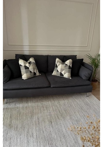Oxnard Gri Düz Etnik Modern Desenli Hav Vermeyen Leke Tutmayan Kolay Temizlenen Yumuşak Makine Salon Yolluk Mutfak Halı fiyatları