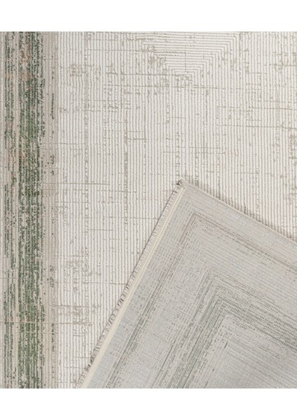 Ghada Çerçeveli Krem Akrilik Dikdörtgen Modern Desenli Akrilik Hav Vermeyen Leke Tutmayan Kolay Temizlenen Yumuşak Makine Salon Yolluk Mutfak Halı