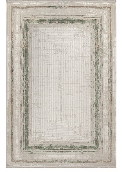 Ghada Çerçeveli Krem Akrilik Dikdörtgen Modern Desenli Akrilik Hav Vermeyen Leke Tutmayan Kolay Temizlenen Yumuşak Makine Salon Yolluk Mutfak Halı modelleri