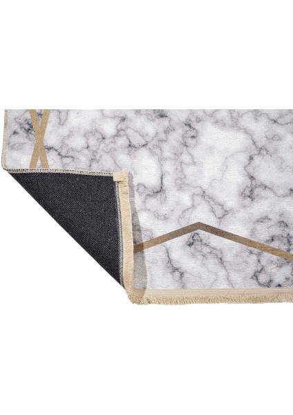 Spijkenisse Mermer Beyaz Polyester Dikdörtgen Modern Desenli Pamuk Makinada Yıkanabilir Hav Toz Vermez Leke Tutmayan Kaymaz Taban Dijital Makine Baskı Salon Yolluk Mutfak Halı fırsatları