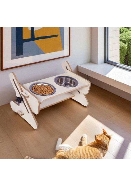 Kedi Mama ve Su Kabı - Yükseklik ve Açı Ayarlı