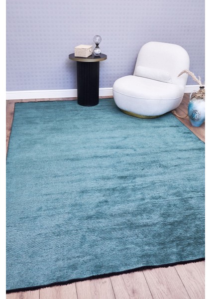 Swaroop Yeşil Düz Etnik Modern Desenli Pamuk Hav Vermeyen Leke Tutmayan Kolay Temizlenen Yumuşak Makine Salon Yolluk Mutfak Halı