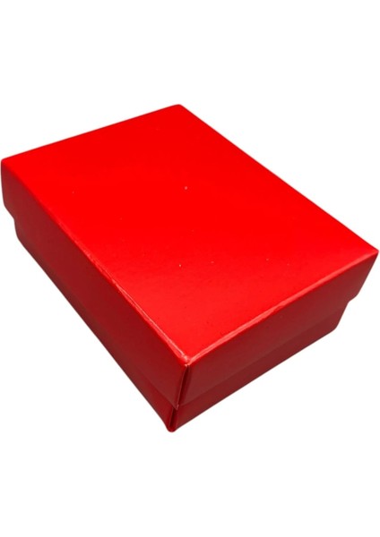 Karton Süngerli Kırmızı Renk 8/6 cm 48 Adet Üçlü Set Takı Kutusu