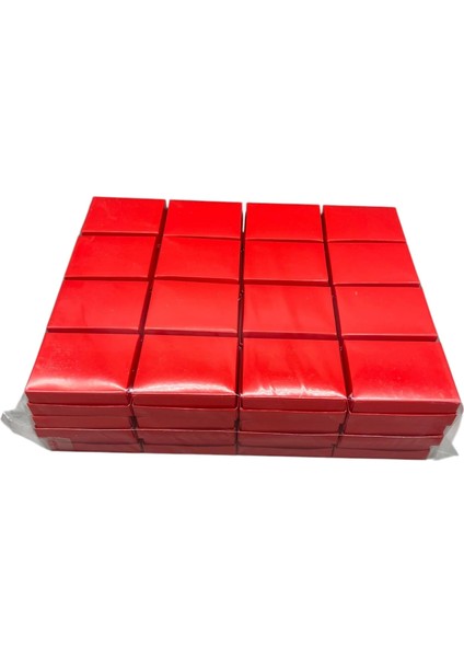 Karton Süngerli Kırmızı Renk 8/6 cm 48 Adet Üçlü Set Takı Kutusu modelleri