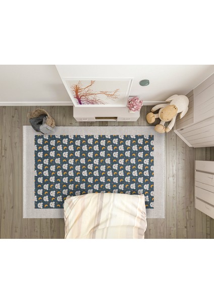 Figürlü Lacivert Pamuk Dikdörtgen Modern Desenli Pamuk Makinada Yıkanabilir Hav Toz Vermez Leke Tutmayan Kaymaz Taban Dijital Makine Baskı Salon Yolluk Mutfak Halı modelleri