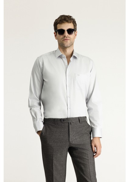 Uzun Kol Non Iron Saten Klasik Pamuklu Gömlek