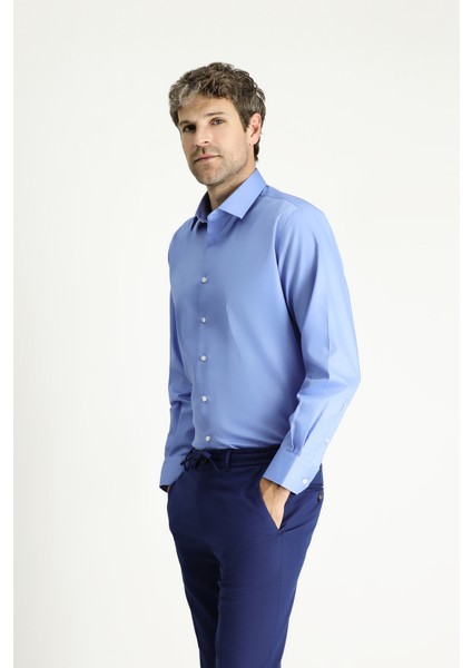 Uzun Kol Non Iron Saten Klasik Pamuklu Gömlek