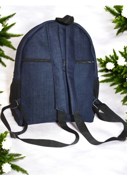 Kot Kumaşından Okul Sırt Çantası 2 Fermuarlı Suna Lacivert ÇNTKOT2ZSUNA-O modelleri