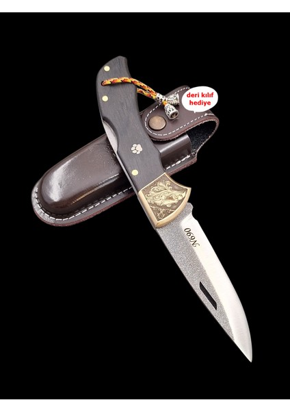 Gravürlü Balçıklı Kilitli Yaylı N690 Böhler Çelik Cep Çakısı