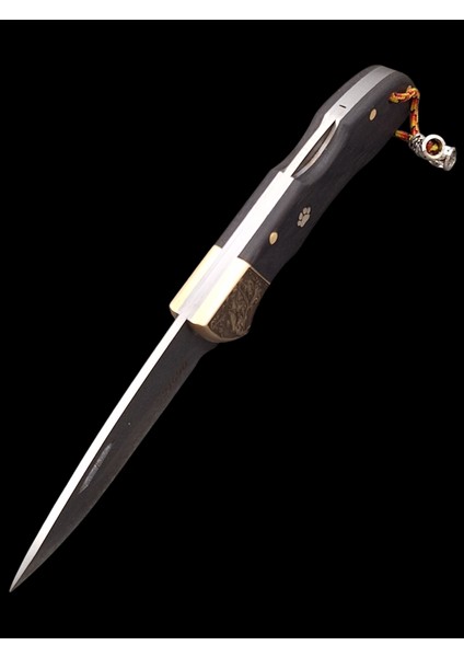 Gravürlü Balçıklı Kilitli Yaylı N690 Böhler Çelik Cep Çakısı modelleri