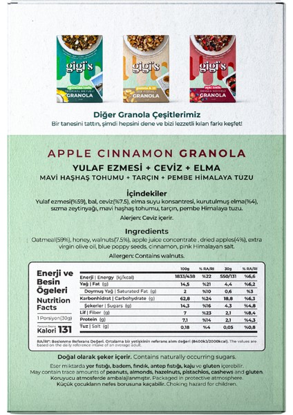 Orman Meyveli Yüksek Lifli Granola modelleri