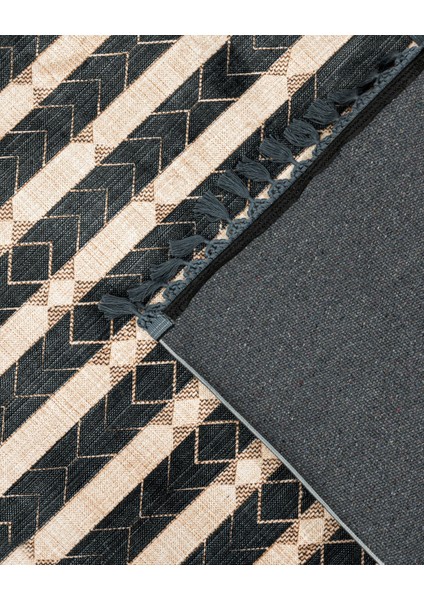 Prabhas Siyah Modern Etnik Desenli Kadife Makinada Yıkanabilir Hav Toz Vermez Leke Tutmayan Kaymaz Taban Dijital Makine Baskı Salon Yolluk Mutfak Halı fırsatları