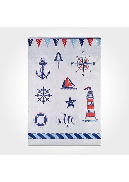 Jayla Çocuk Beyaz Polyester Dikdörtgen Modern Desenli Pamuk Makinada Yıkanabilir Hav Toz Vermez Leke Tutmayan Kaymaz Taban Dijital Makine Baskı Salon Yolluk Mutfak Halı