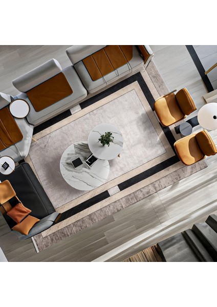 Bej Geometrik Etnik Modern Desenli Pamuk Makinada Yıkanabilir Hav Toz Vermez Leke Tutmayan Kaymaz Taban Dijital Makine Baskı Salon Yolluk Mutfak Halı fiyatları