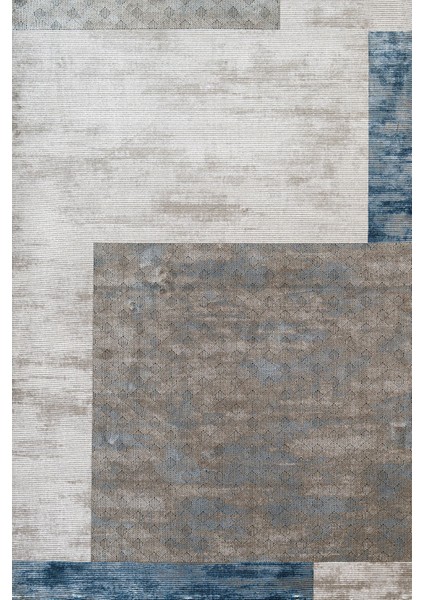 Krem Modern Etnik Desenli Pamuk Makinada Yıkanabilir Hav Toz Vermez Leke Tutmayan Kaymaz Taban Dijital Makine Baskı Salon Yolluk Mutfak Halı