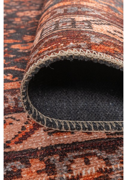 Nissi Çerçeveli Kırmızı Polyester Dikdörtgen Modern Desenli Pamuk Makinada Yıkanabilir Hav Toz Vermez Leke Tutmayan Kaymaz Taban Dijital Makine Baskı Salon Yolluk Mutfak Halı indirimleri