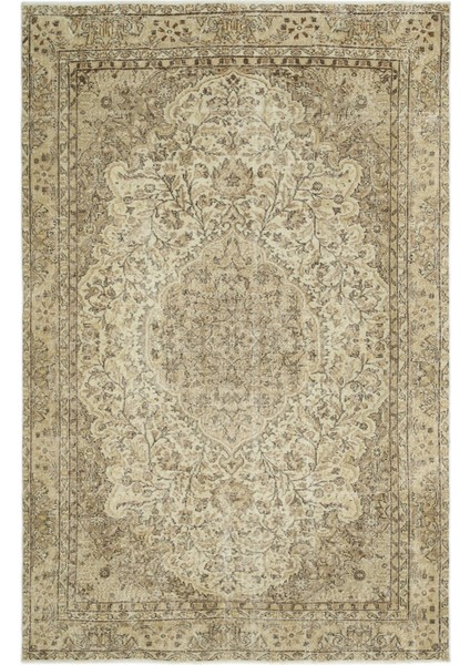 Atina Bej Eskitme Yün Modern Desenli Yün Hav Toz Vermez Leke Tutmayan Salon Yolluk Mutfak El Dokuma Halı