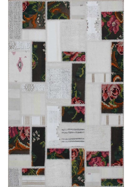 Geometrik Krem Yün Dikdörtgen Modern Desenli Akrilik Hav Vermeyen Leke Tutmayan Kolay Temizlenen Yumuşak Makine Salon Yolluk Mutfak Halı