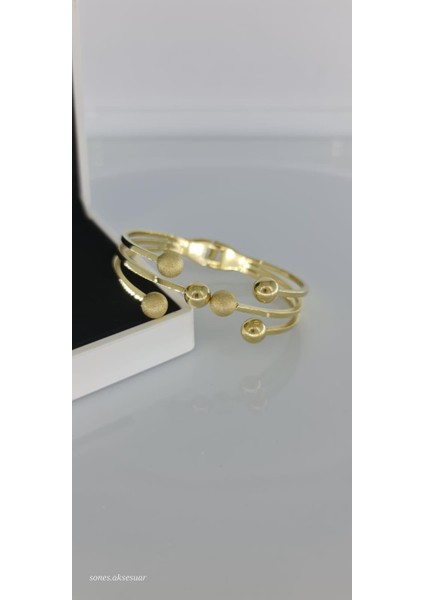 Gold Dorika Toplu Çelik Bilezik c094