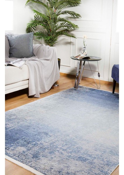 Lipetsk Lacivert Modern Etnik Desenli Makinada Yıkanabilir Hav Toz Vermez Leke Tutmayan Kaymaz Taban Dijital Makine Baskı Salon Yolluk Mutfak Halı indirimleri