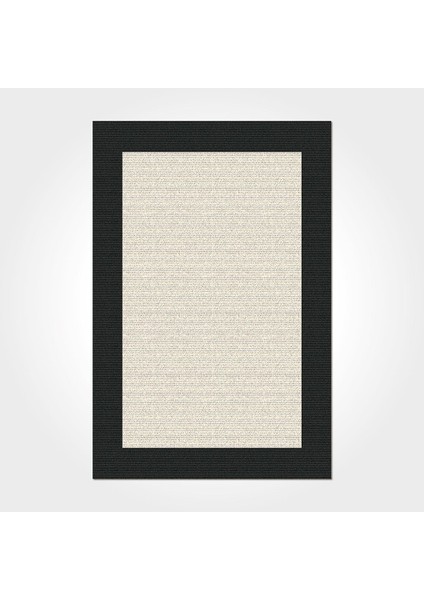 Blakely Çerçeveli Siyah Polyester Dikdörtgen Modern Desenli Pamuk Makinada Yıkanabilir Hav Toz Vermez Leke Tutmayan Kaymaz Taban Dijital Makine Baskı Salon Yolluk Mutfak Halı