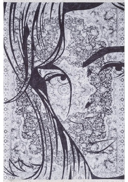 Gorce Mor Figürlü Etnik Modern Desenli Pamuk Makinada Yıkanabilir Hav Toz Vermez Leke Tutmayan Kaymaz Taban Dijital Makine Baskı Salon Yolluk Mutfak Halı